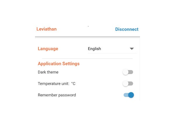 Configurações no Aplicativo Leviathan V2 Optical